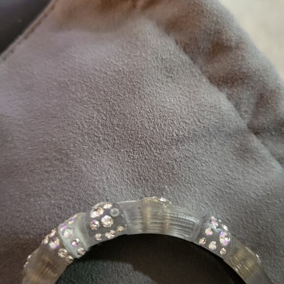 Alexis Bittar Punk Deco Lucite & Crystal Hinged Bangle Bracelet - Picture 7 of 7